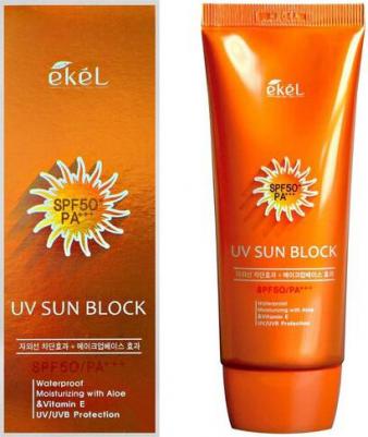 Солнцезащитный крем с алоэ UV aloe ampule sun block SPF50+PA+++ – фото 5