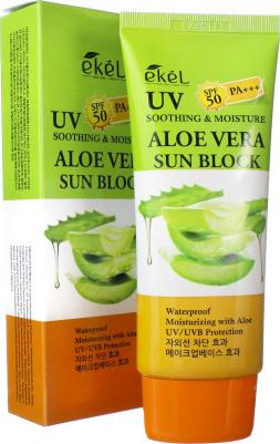 Солнцезащитный крем с алоэ UV aloe ampule sun block SPF50+PA+++ – фото 20