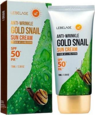 Крем солнцезащитный с муцином улитки Anti-Wrinkle Gold Snail Sun Cream SPF50+ PA+++, 70 мл – фото 4
