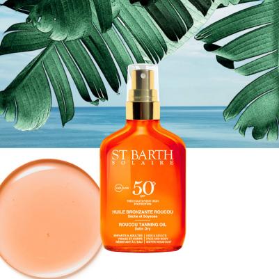 Сухое масло помадного дерева SPF50+ для красивого загара // Roucou Tanning Oil Satin Dry Very High Protection SPF50+ – фото 5