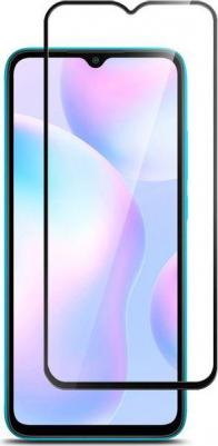 Защитное стекло Full Glue для Xiaomi Redmi 9A/ 9C черная рамка – фото 3
