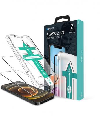 Защитное стекло 2,5D 2шт Easy App для Apple iPhone 12 mini 0.3мм черная рамка – фото 6