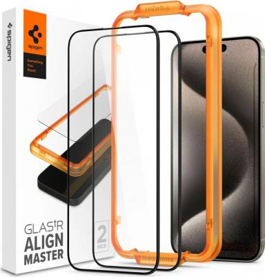 Защитное стекло Glas.tR EZ FIT Full Cover 2-Pack для iPhone 15 Pro Max Black
