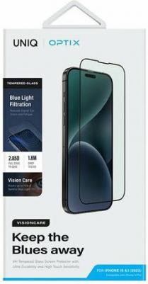 Защитное стекло для iPhone 15 Pro Optix anti-blue Clear/Black – фото 2