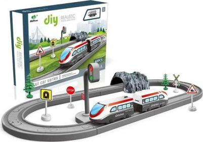 Железнодорожный набор с ландшафтным дизайном 40 деталей WB-00845 – фото 1