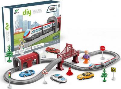 Железнодорожный набор с ландшафтным дизайном 67 деталей WB-00851 – фото 1