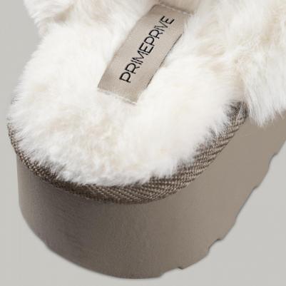 Тапочки Альва серо-коричневые женские -39 – фото 1