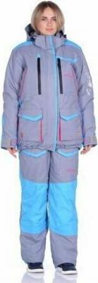 Костюм женский зимний Siberia Lady для туризма, рыбалки, охоты на молнии из мембранной ткани Breathable, цвет серый/голубой – фото 4