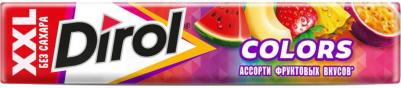 Резинка жевательная Colors XXL фруктовое ассорти без сахара, 19 г