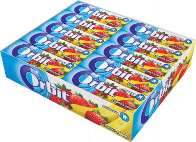 "Клубника-банан" жевательная резинка без сахара, 30 пачек по 13,6 г – фото 3