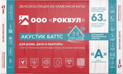 Каменная вата Акустик Баттс, 1000 x 600 x 50 мм, 10 плит