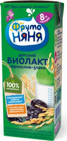 Детское питание ФрутоНяня чернослив, со злаками, 200 мл (биолакт для детей) – фото 4 Детское питание ФрутоНяня чернослив, со злаками, 200 мл (биолакт для детей) – фото 4