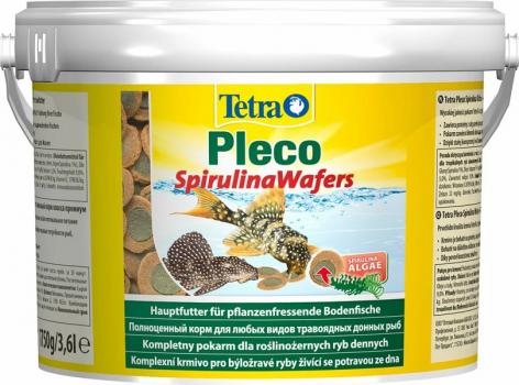  Tetra Корм Pleco Spirulina Wafers Complete Food for Herbivorous Bottom-feeding Fish чипсы для травоядных донных рыб 3,6л