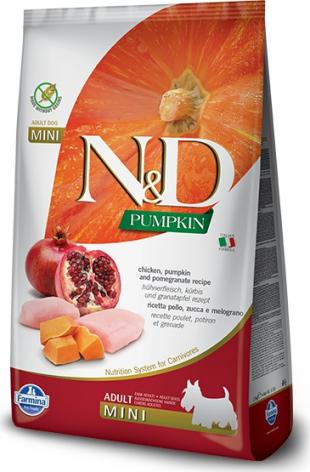 Farmina Сухой корм N&D Adult Dog Mini GF Pumpkin Chicken & Pomegranate беззерновой с курицей гранатом и тыквой для собак мелких пород 800г – фото 5 Farmina Сухой корм N&D Adult Dog Mini GF Pumpkin Chicken & Pomegranate беззерновой с курицей гранатом и тыквой для собак мелких пород 800г – фото 5