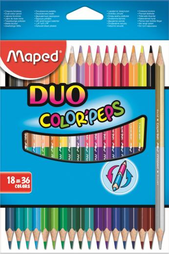 Карандаши цветные Color Peps двусторонние трехгранные, ударопрочные 18 шт./36 цветов – фото 4
