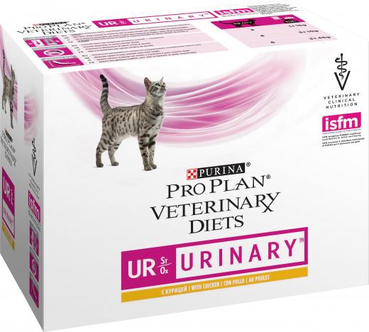 Влажный корм Veterinary Diets UR для кошек, при болезнях нижних отделов мочевыводящих путей, с курицей, 85гр