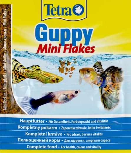 Корм для рыб Guppy в хлопьях для живород.пецилиевых рыб (гуппи) 100мл – фото 13