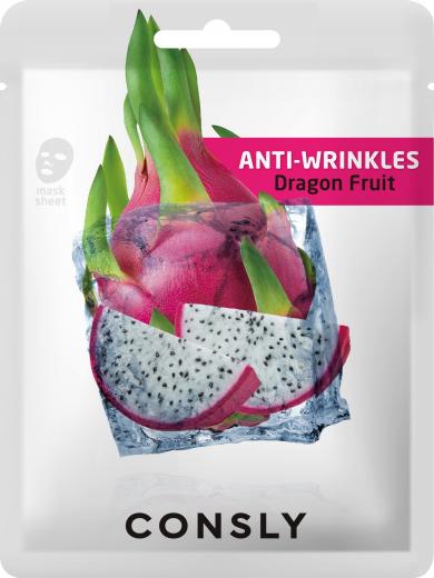 Маска для лица Anti-Wrinkles тканевая с экстрактом драгонфрута 20мл – фото 1