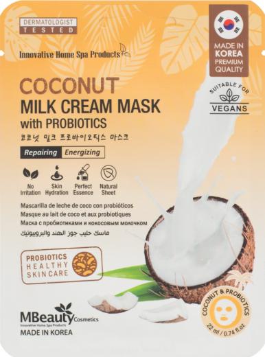 Маска тканевая с кокосовым молочком и пробиотиками Coconut Milk Cream Mask With Probiotics, 22мл