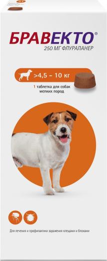 Препарат для собак Бравекто от блох и клещей 4,5-10кг, 1таб на 3мес. 250мг – фото 4