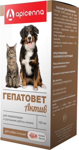Суспензия для собак и кошек ГЕПАТОВЕТ АКТИВ для лечения печени 100мл – фото 1